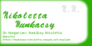 nikoletta munkacsy business card