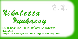 nikoletta munkacsy business card